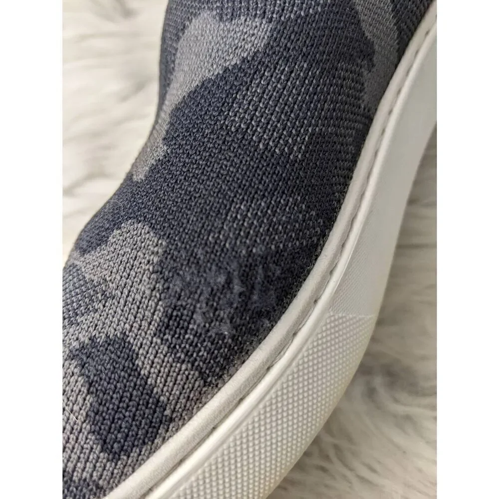 Rothy's Gray Camo Textile The‎ Original Slip On Sneakers Size 9.5 Womens Loafers